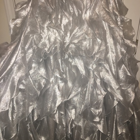 Dresses | Gorgeous Silver Ruffle Prompageant Gown | Poshmark